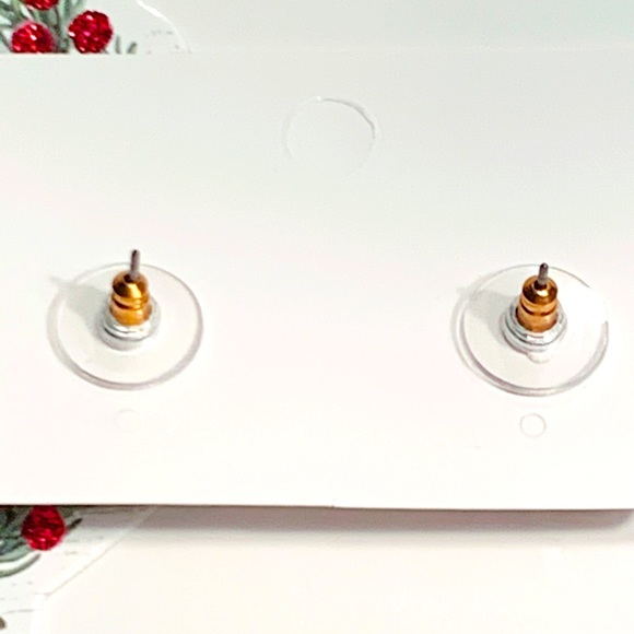 💙🆕 Elegant Gold Plated Blue Eye Stud Earrings - Picture 4 of 5